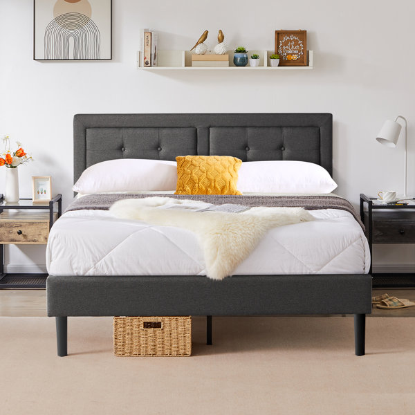 Adjustable height platform store bed frame